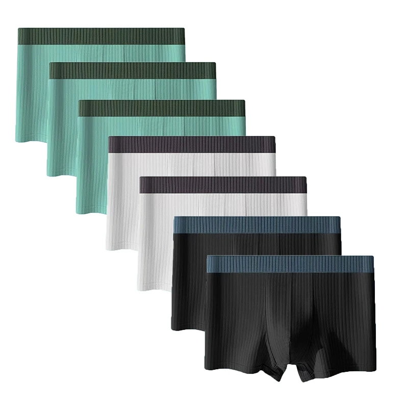 7Pcs/Lot Men's Panties 100% Co - Boyshort Underwear review and price